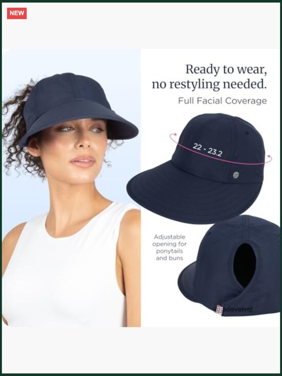 Wide Brim Ponytail Sun Hat UPF 50 Patented Design Adjustable main image 5